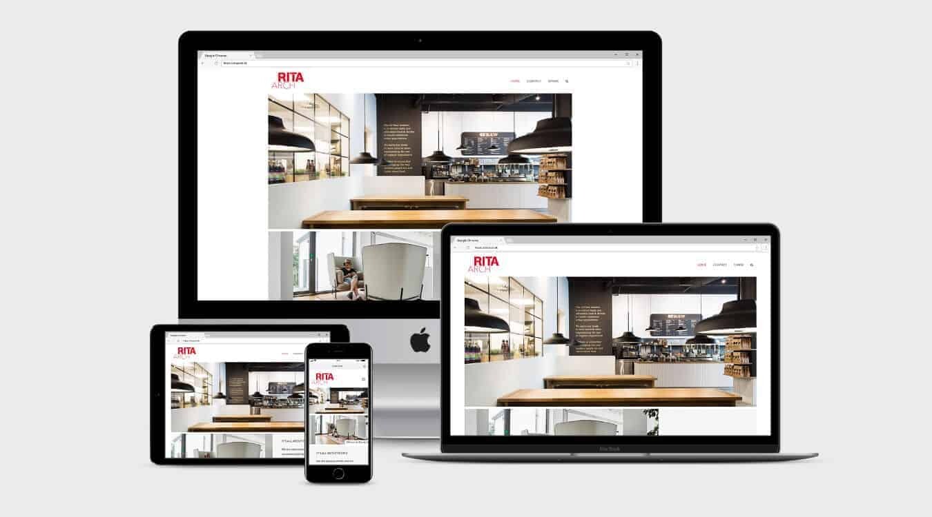 WordPress hjemmeside til RITA indretningsarkitekter lavet af OBBEKÆR design & kommunikation
