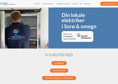 Case: Hjemmeside fra Bolette Obbekær til Carlsen El i Sorø